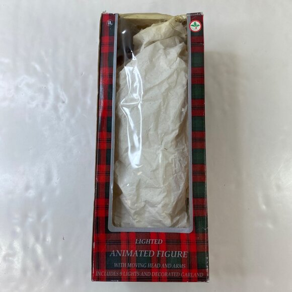 Lighted Animated Santa Figure On Ladder With Moving Arms Head Garland Decoration - Picture 13 of 13